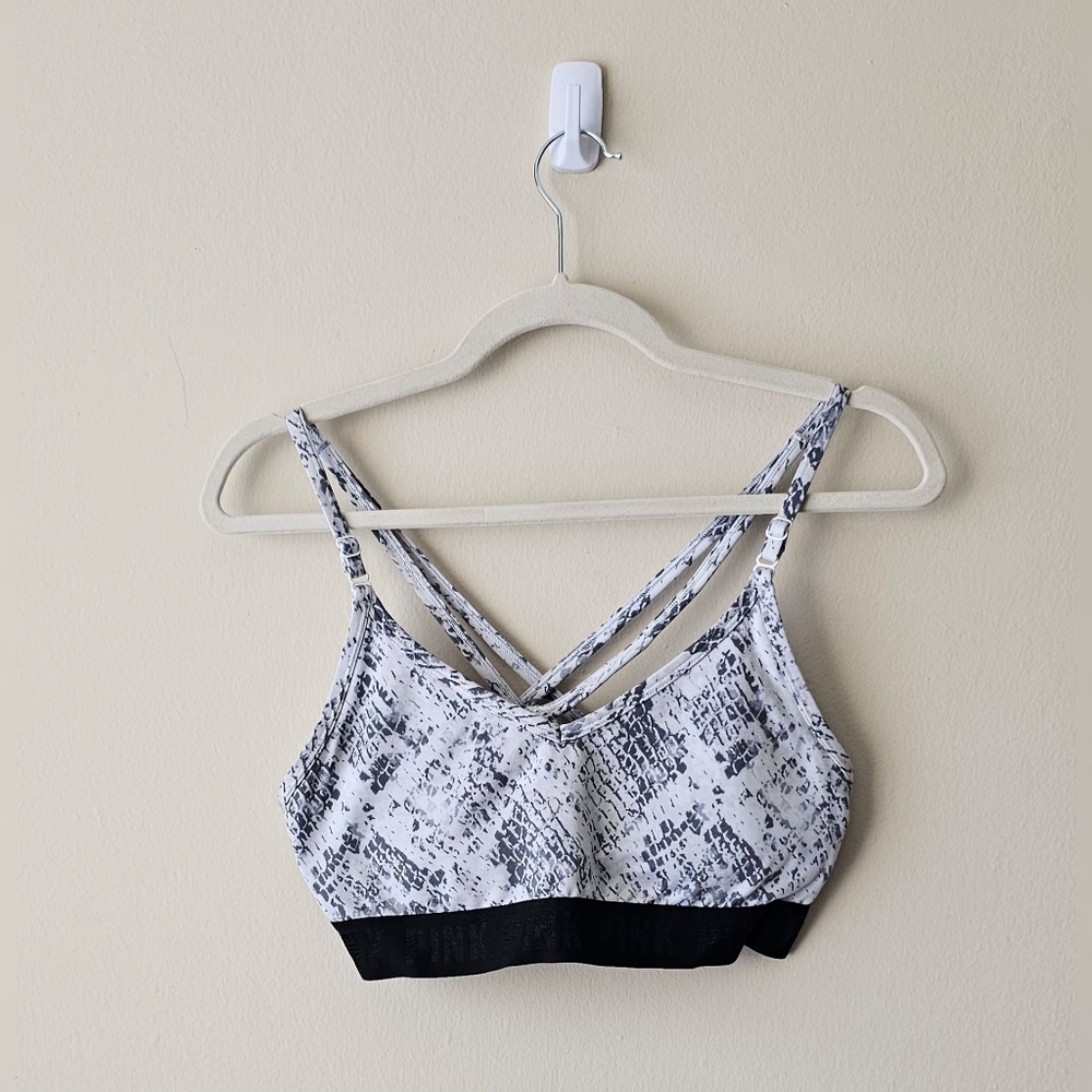 Victoria's Secret PINK Snake Print Strappy Sports Bra (M/L)